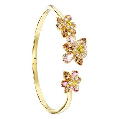Idyllia Gold-Tone Metal & Multicolor Crystal Bangle Bracelet, Length 16.5 cm - 5736220 - Swarovski