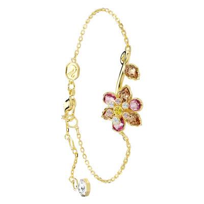Idyllia Bracelet in Gold-Plated Metal & Multicolor Crystals, Length 15.5 cm to 20 cm - 5732423 - Swarovski