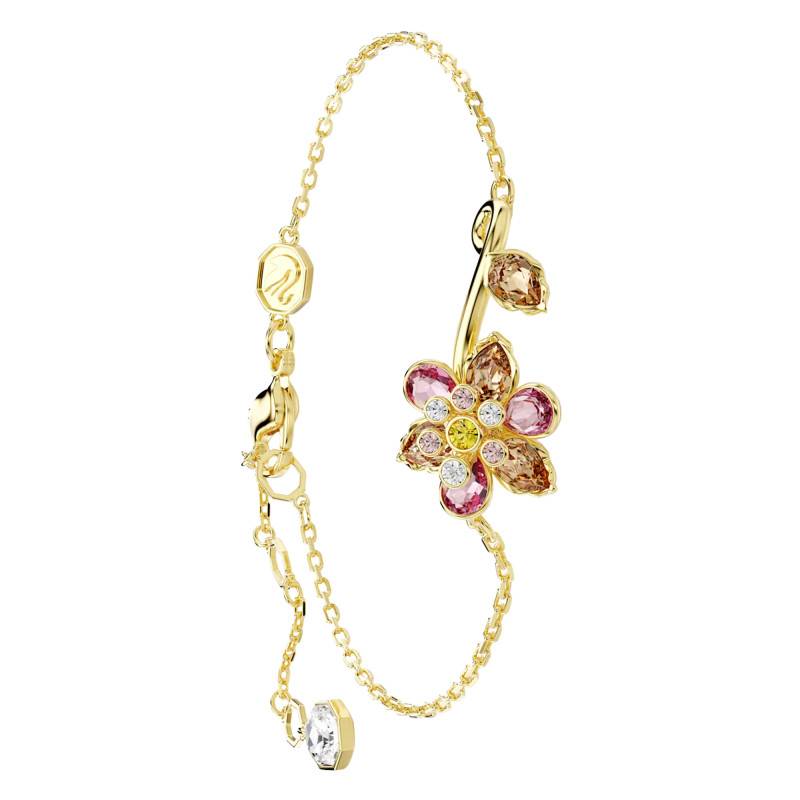 Idyllia Bracelet in Gold-Plated Metal & Multicolor Crystals, Length 15.5 cm to 20 cm - 5732423 - Swarovski