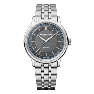 Montre Millésime Automatique 39mm Seconde Centrale Cadran Gris - Raymond Weil