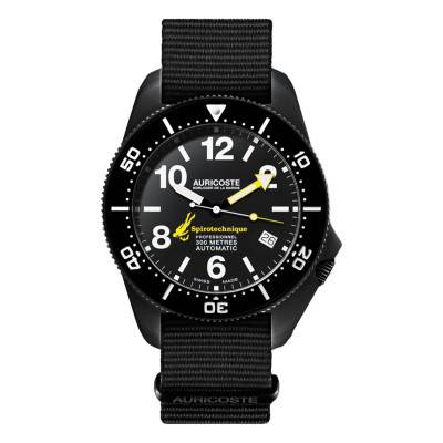 Spirotechnique 300M Black DLC Arabic Numeral Dial Watch Set a9202 - Auricoste
