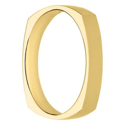Alliance Carrée Polie en Or Jaune 750, Largeur 3 mm - Amore