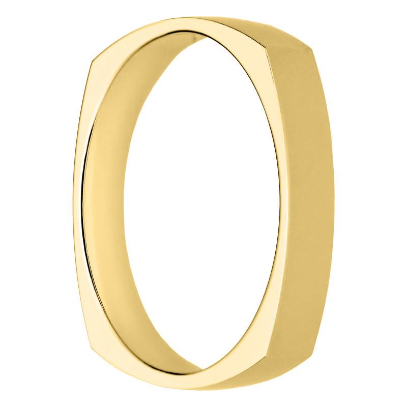 750/1000 Yellow Gold Square Polished Wedding Ring, 3 mm Width - Amore