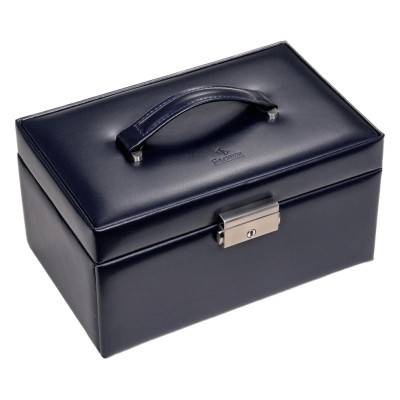 Leather Elly Navy Floral Jewelry Box, 22x14x11.5cm - Sacher 1846