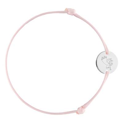 Bracelet Cordon Médaille Ange Enfantin à la Trompette en Argent 925, Longueur Ajustable - Lumiosa