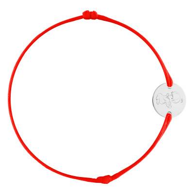 Bracelet Cordon Médaille Ange en Prière en Argent 925, Longueur Ajustable - Lumiosa