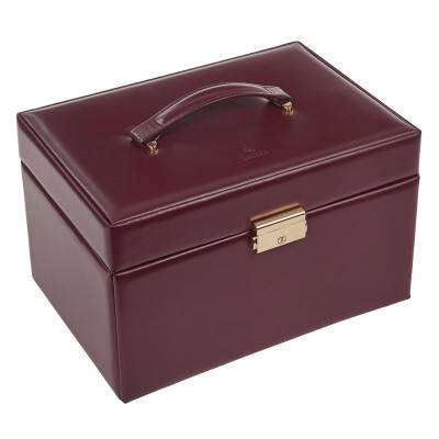 Bordeaux Leather Jewelry Box Lena Acuro, 27x18x16cm - Sacher 1846