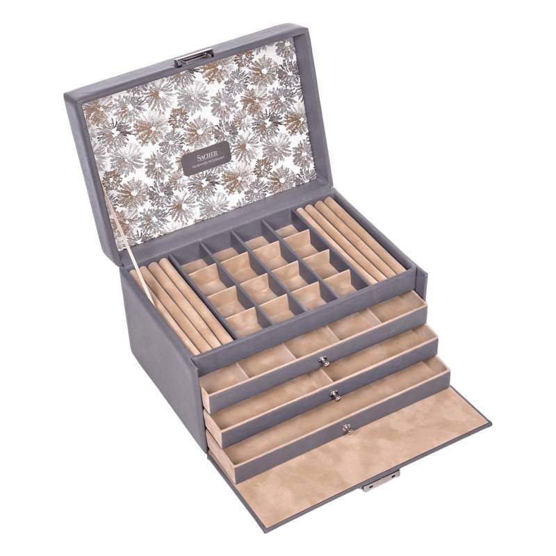 Lena Grey Venice Floral Leather Jewelry Box, 27x18x16cm - Sacher 1846