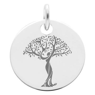 Médaille Arbre de Vie en Femme, Argent 925, Diamètre 19 mm - Lumiosa