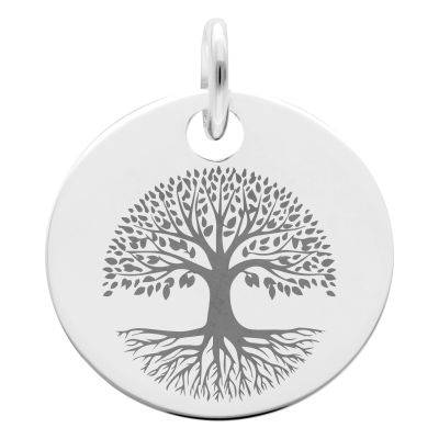 Médaille Arbre de Vie Enraciné en Argent 925, Diamètre 19 mm - Lumiosa