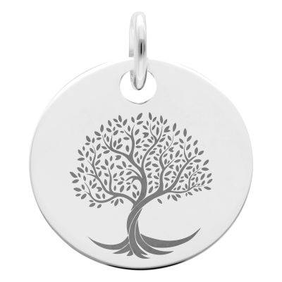 925 Silver Twisted Tree of Life Medal, Diameter 19 mm - Lumiosa