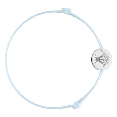 925 Silver Tree of Life and Hands Medal Cord Bracelet, Adjustable Length - Lumiosa