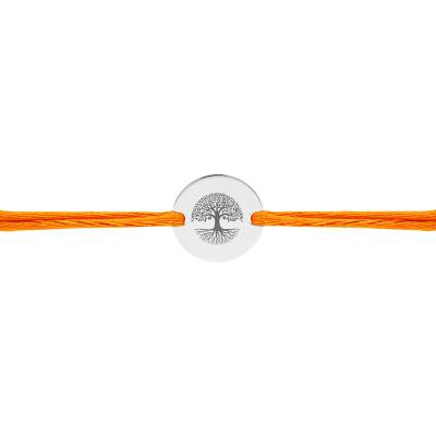 925 Sterling Silver Rooted Tree of Life Medal Cord Bracelet, Adjustable Length - Lumiosa - Lumiosa