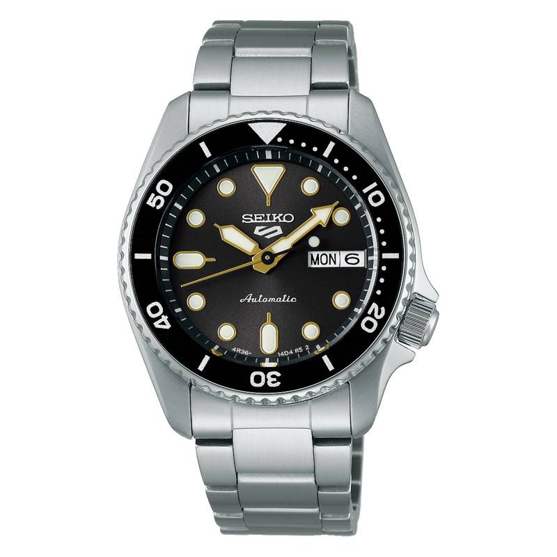 Seiko 5 Sports SKX Midsize Automatic Black & Gold Watch SRPL79K1 - Seiko 5 Sports