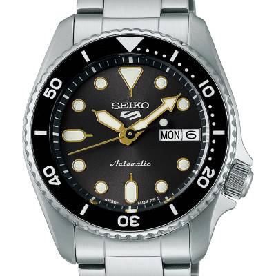 Seiko 5 Sports SKX Midsize Automatic Black & Gold Watch SRPL79K1 - Seiko 5 Sports