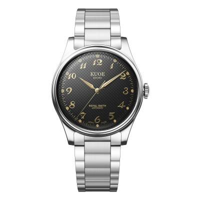 Montre Royal Smith 90-006 Breguet Numerals Silver Case Black Dial - Kuoe Kyoto