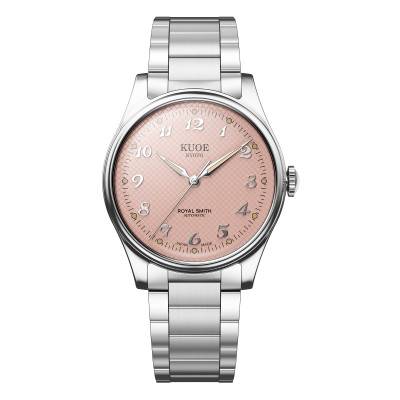 Royal Smith 90-006 Breguet Numerals Silver Case Pink Dial Watch - Kuoe Kyoto
