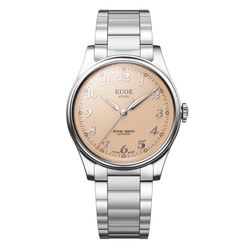 Royal Smith 90-006 Breguet Numerals Silver Case Dusty Pink Dial Watch - Kuoe Kyoto