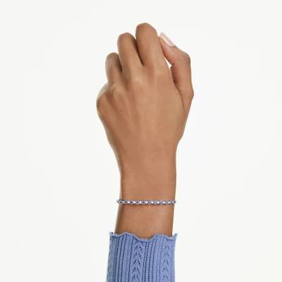 Bracelet Tennis Matrix, Métal Rhodié & Cristaux Bicolores, Longueur 24 cm - 5725854 - Swarovski