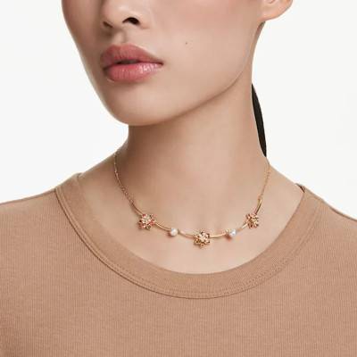 Idyllia Gold-Tone Metal & Multicolor Crystal Necklace, Length 30 cm to 44 cm - 5732388 - Swarovski