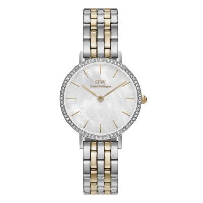 Montre Petite Lumine Bezel 5-Link Two-Tone MOP Silver DW00100665 - Daniel Wellington