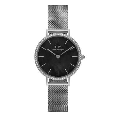 Montre Petite Lumine Bezel Sterling Black MOP DW00100661 - Daniel Wellington