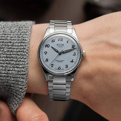 Montre Royal Smith 90-006 Breguet Numerals Silver Case Blue Dial - Kuoe Kyoto