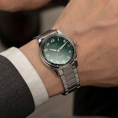 Montre Royal Smith 90-006 Breguet Numerals Silver Case Green Dial - Kuoe Kyoto