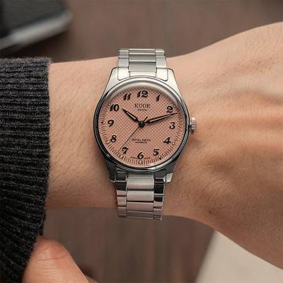 Royal Smith 90-006 Breguet Numerals Silver Case Pink Dial Watch - Kuoe Kyoto
