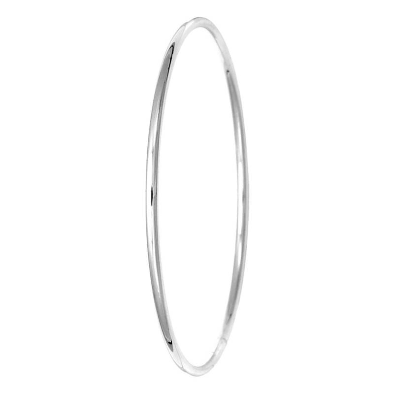 925/1000 Silver Bangle Bracelet, Diameter 55 cm to 70 cm, Width 2.50 mm - Artemis