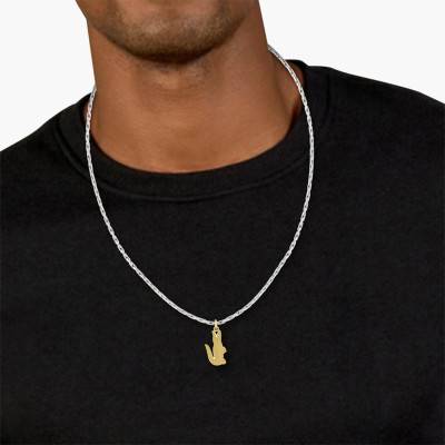 Gray Stainless Steel Gold Crocodile Necklace, 19 cm - 2040551 - Lacoste