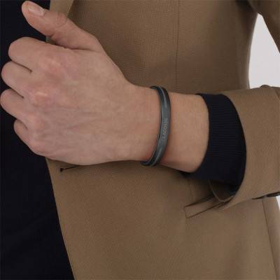 Black Stainless Steel Aventurer Bracelet, 8 mm Width - 2040528 - Lacoste