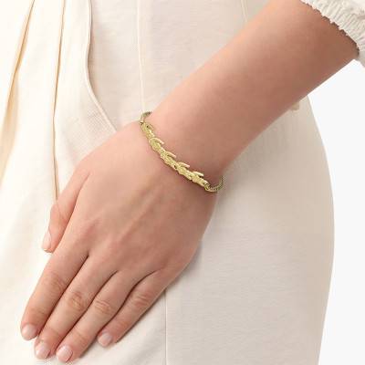 Gold-Plated Stainless Steel Crocodile Bracelet, 17 cm - 2040510 - Lacoste