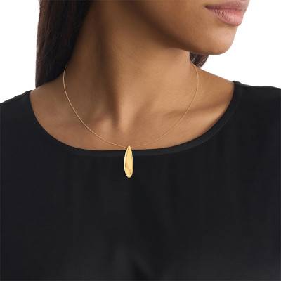 Sculpted Gold-Toned Steel Necklace, Length 45.70 cm to 50 cm - 35000814 - Calvin Klein