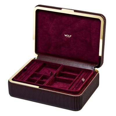 Bella Bordeaux Medium Jewelry Box - Wolf 1834