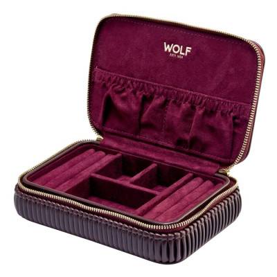 Bella Bordeaux Travel Jewelry Box - Wolf 1834