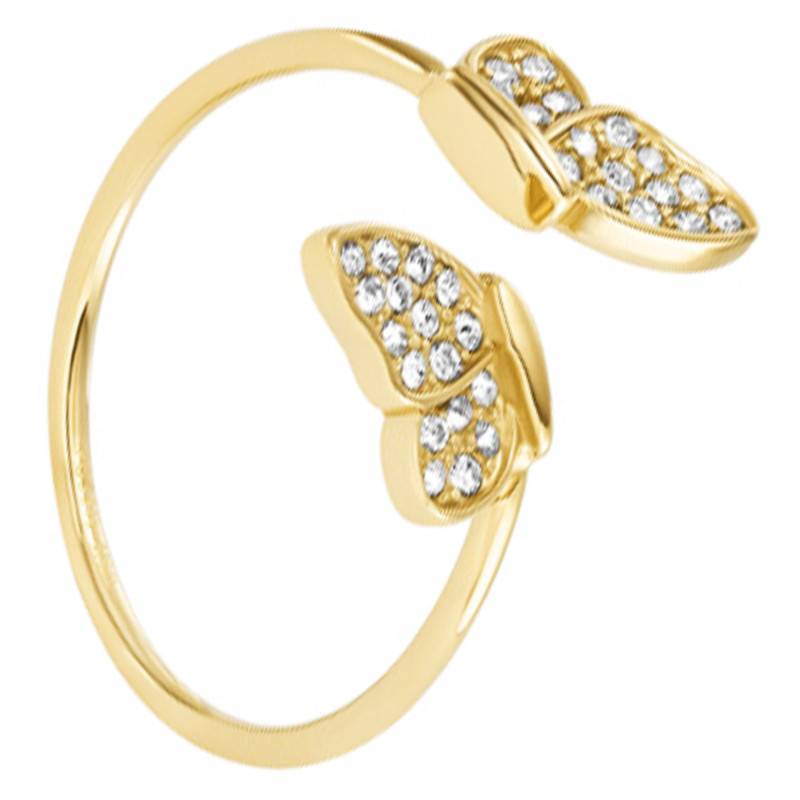 Sutton Butterfly Gold-Tone Stainless Steel & Crystal Ring - Fossil