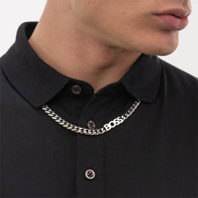 Collier Kassy en Acier Gris, Longueur de 50 cm - 1580769 - Boss