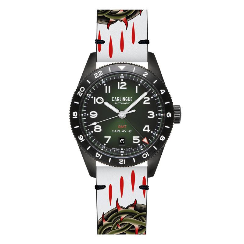Aviation 01 Black Cristo Tattoo Watch CT-002-A / CRISTO - Carlingue