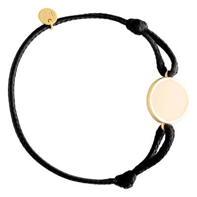 Bracelet Gabriel Blanc Sable Plaqué Or, Longueur 22 cm - Bangle-up