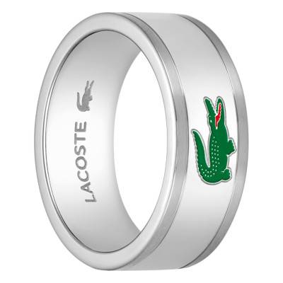Bague Ruban Confort Arthor en Acier Inoxydable Gris, Largeur de 6 mm - 2040495J - Lacoste