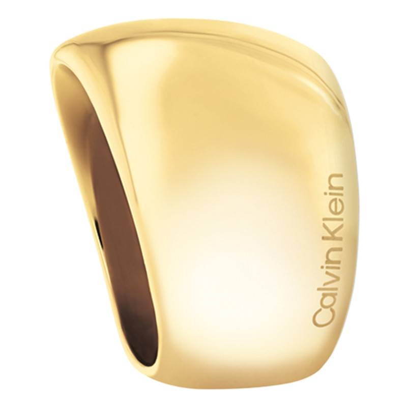 Gold-Toned Steel Modern Purity Ring, Size 56 - 35000834D - Calvin Klein