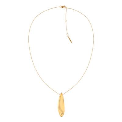 Sculpted Gold-Toned Steel Necklace, Length 45.70 cm to 50 cm - 35000814 - Calvin Klein
