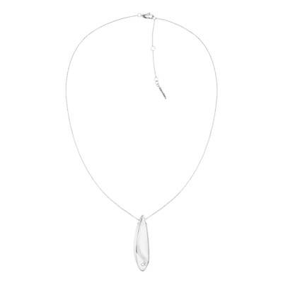 Grey Steel Sculpted Necklace, Length 45.70 cm to 50 cm - 35000813 - Calvin Klein