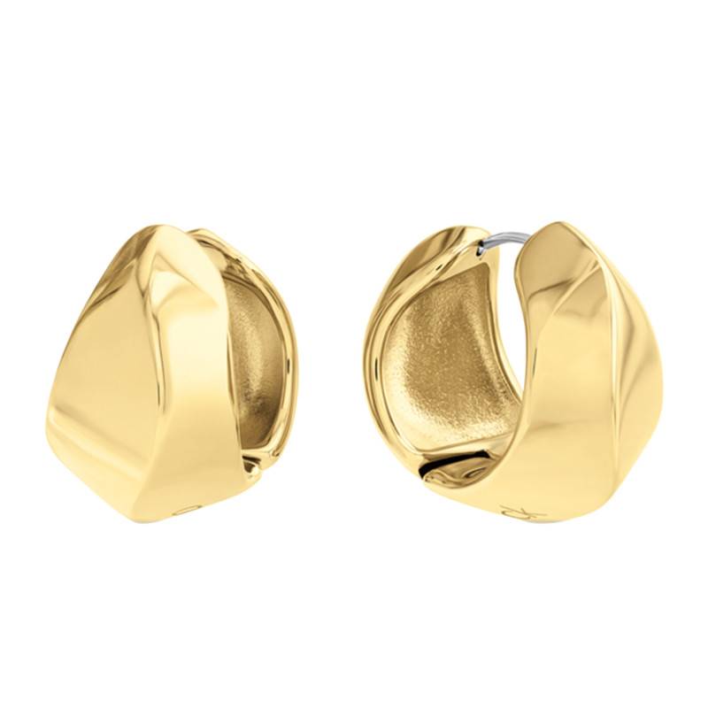 Gold-Tone Steel Sculpted Hoop Earrings - 35000820 - Calvin Klein