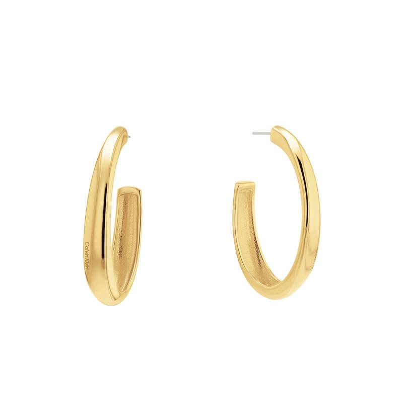Modern Purity Gold-Toned Steel Hoop Earrings - 35000836 - Calvin Klein