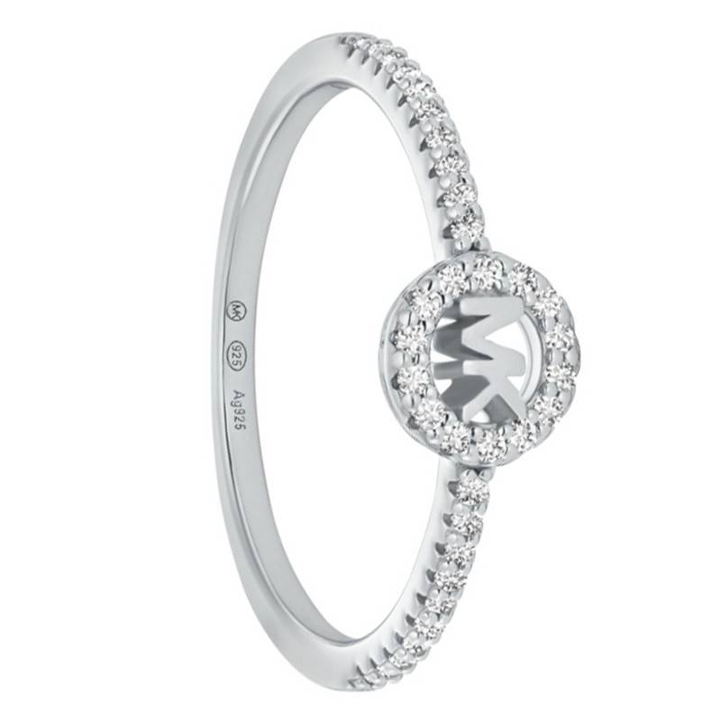 Kors MK 925 Silver Rhodium-Plated & White Stones Ring - Michael Kors