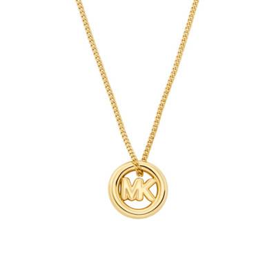 Kors MK Gold-Plated Brass Necklace, Length 41 cm to 46,50 cm - Michael Kors