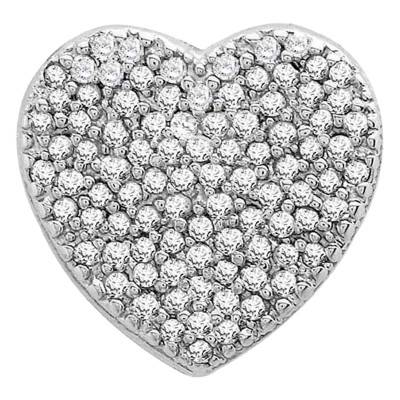 Pendentif Coeur en Or Blanc 375 & Diamants 0,10 ct - Emanessence