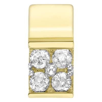 Pendentif Carré en Or Jaune 375 & Diamants 0,19ct - Emanessence